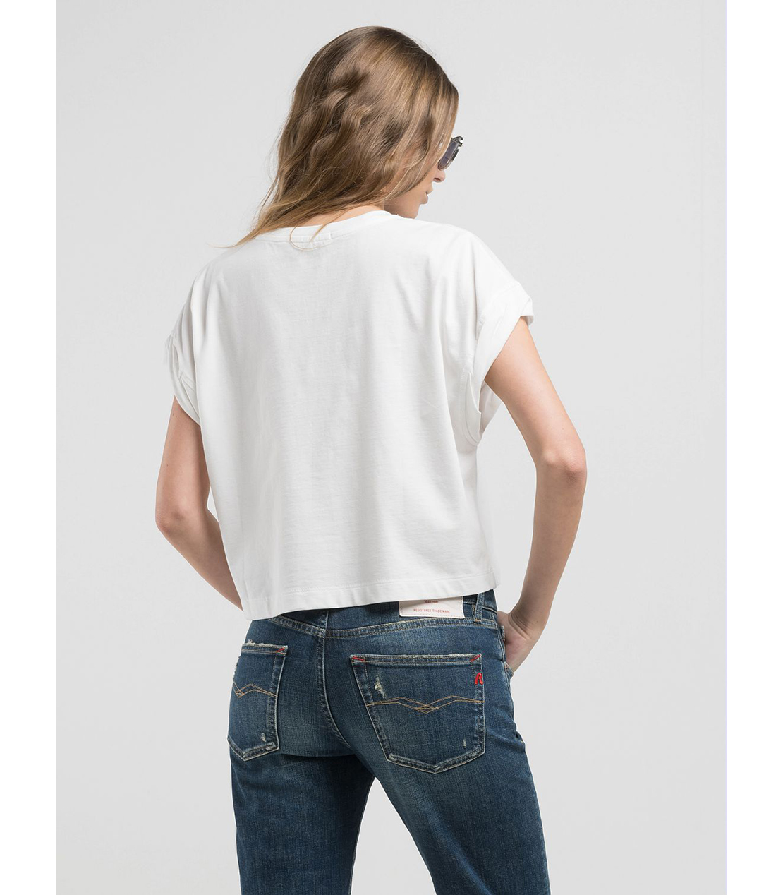 ロゴプリント入りクロップドTシャツ 詳細画像 オフホワイト 2